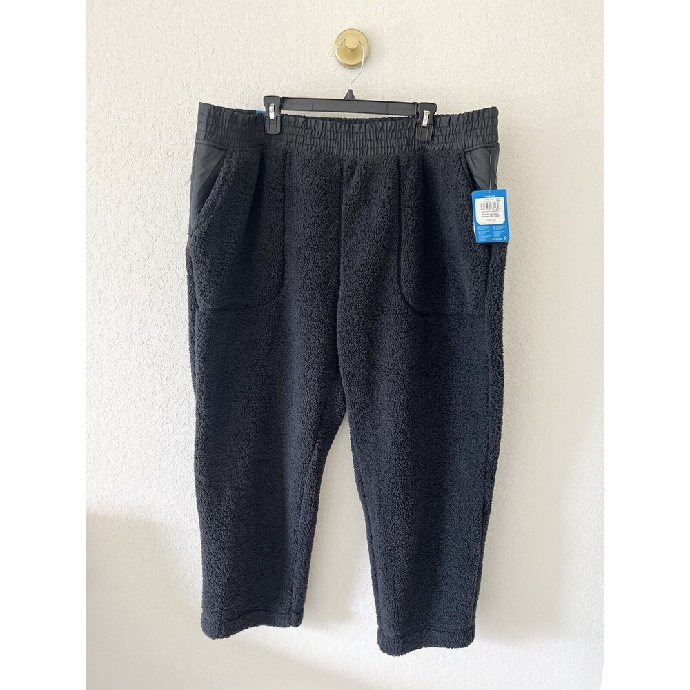 $100 Columbia Womens West Bend Fleece Pull-On Pants Black Size 2X SHORT
